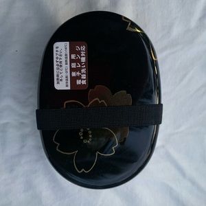 Bento Box from Japan | Black with gold flowers